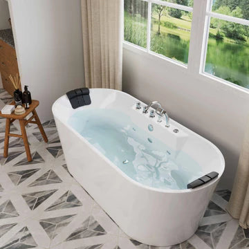 Empava 67AIS01 - 67" Freestanding Whirlpool Bathtub with Center Drain