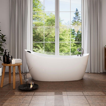 Empava 67" Freestanding Whirlpool Bathtub | 10 Hydro-Massage Jets | EMPV-67AIS02