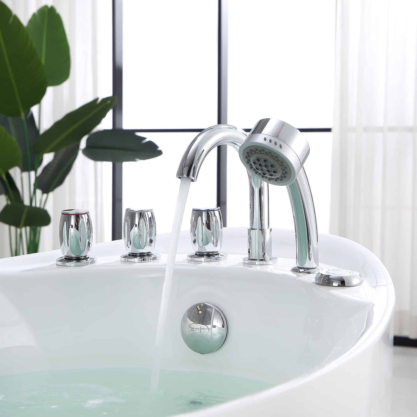 Empava 67" Freestanding Whirlpool Bathtub | 10 Hydro-Massage Jets | EMPV-67AIS02