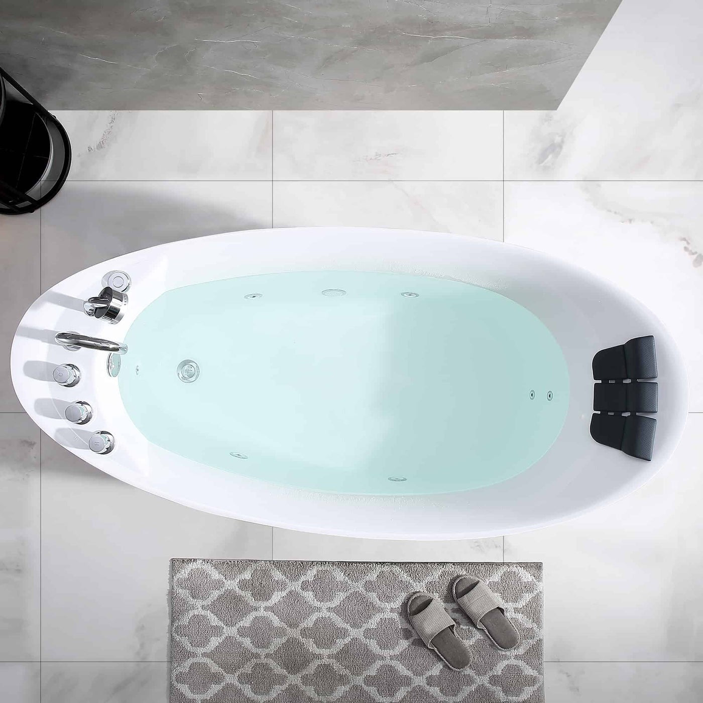 Empava 67" Freestanding Whirlpool Bathtub | 10 Hydro-Massage Jets | EMPV-67AIS02