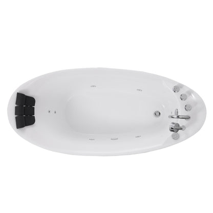 Empava 67" Freestanding Whirlpool Bathtub | 10 Hydro-Massage Jets | EMPV-67AIS02