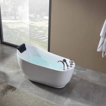 Empava 67AIS05 - 67" Freestanding Single Slipper Whirlpool Bathtub with Reversible Drain