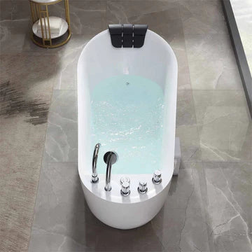 Empava 67AIS05 - 67" Freestanding Single Slipper Whirlpool Bathtub with Reversible Drain