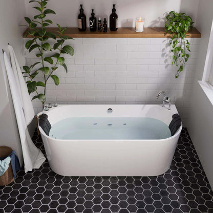 Empava 67" Freestanding Whirlpool Bathtub | 10 Hydro-Massage Jets | EMPV-67AIS07