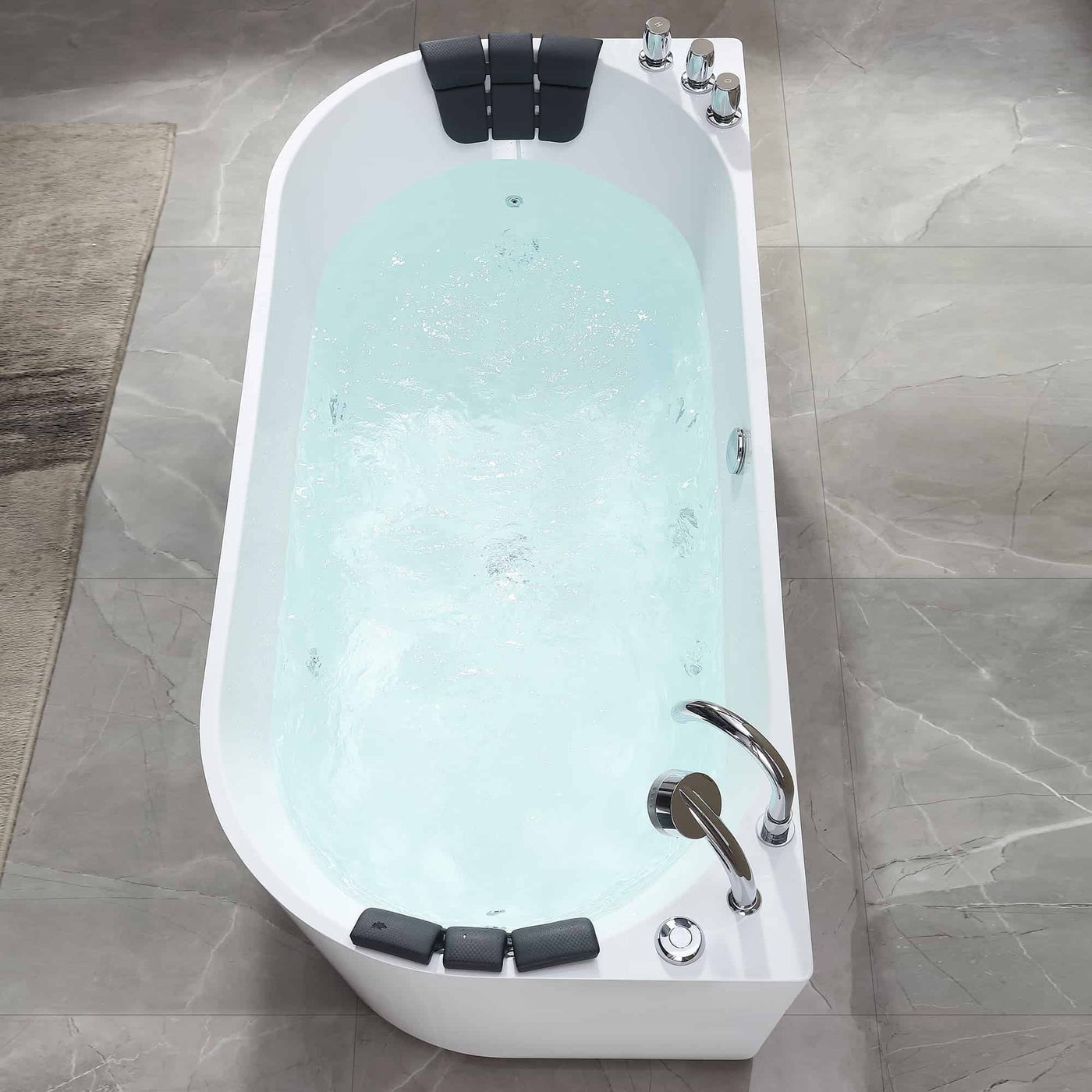 Empava 67" Freestanding Whirlpool Bathtub | 10 Hydro-Massage Jets | EMPV-67AIS07