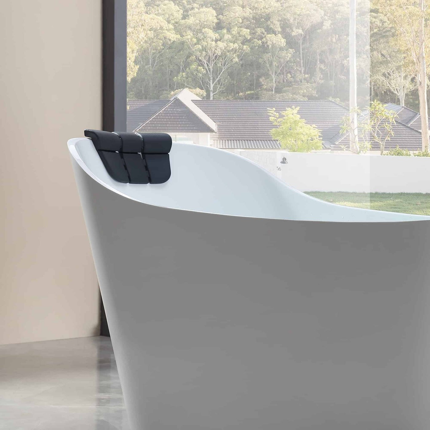 Empava 67" High-Back Slipper Whirlpool Bathtub | 7 Hydro-Massage Jets | EMPV-67AIS09