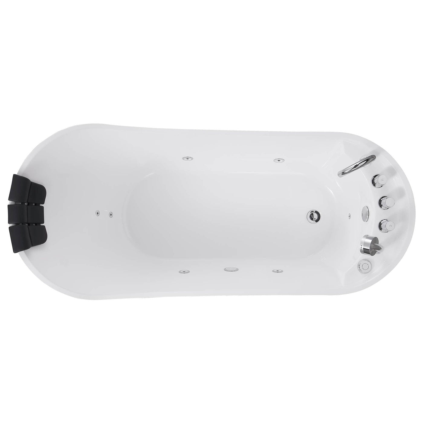 Empava 67" High-Back Slipper Whirlpool Bathtub | 7 Hydro-Massage Jets | EMPV-67AIS09