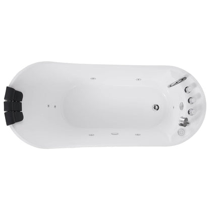 Empava 67" High-Back Slipper Whirlpool Bathtub | 7 Hydro-Massage Jets | EMPV-67AIS09