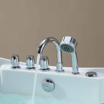 Empava 67AIS10 - 67" Freestanding Double Slipper Whirlpool Bathtub with Center Drain