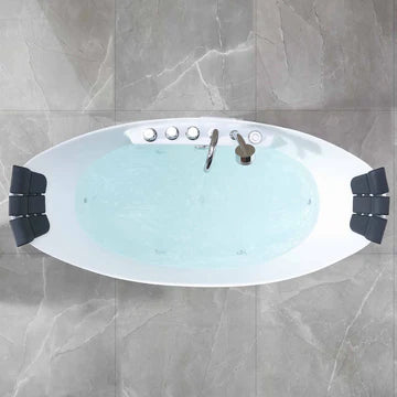 Empava 67AIS10 - 67" Freestanding Double Slipper Whirlpool Bathtub with Center Drain