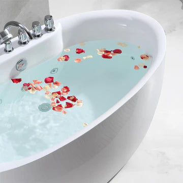 Empava 67AIS13 - 67" Freestanding Oval Whirlpool Bathtub with Center Drain