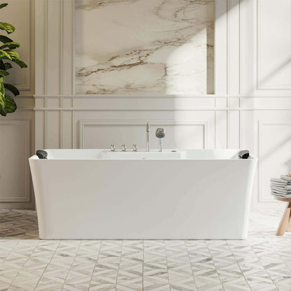 Empava 67" Freestanding Rectangle Whirlpool Bathtub | 8 Jets | EMPV-67AIS16