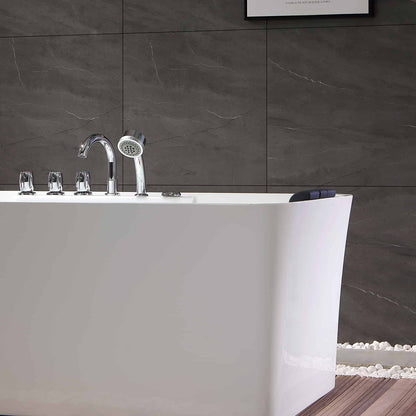 Empava 67" Freestanding Rectangle Whirlpool Bathtub | 8 Jets | EMPV-67AIS16