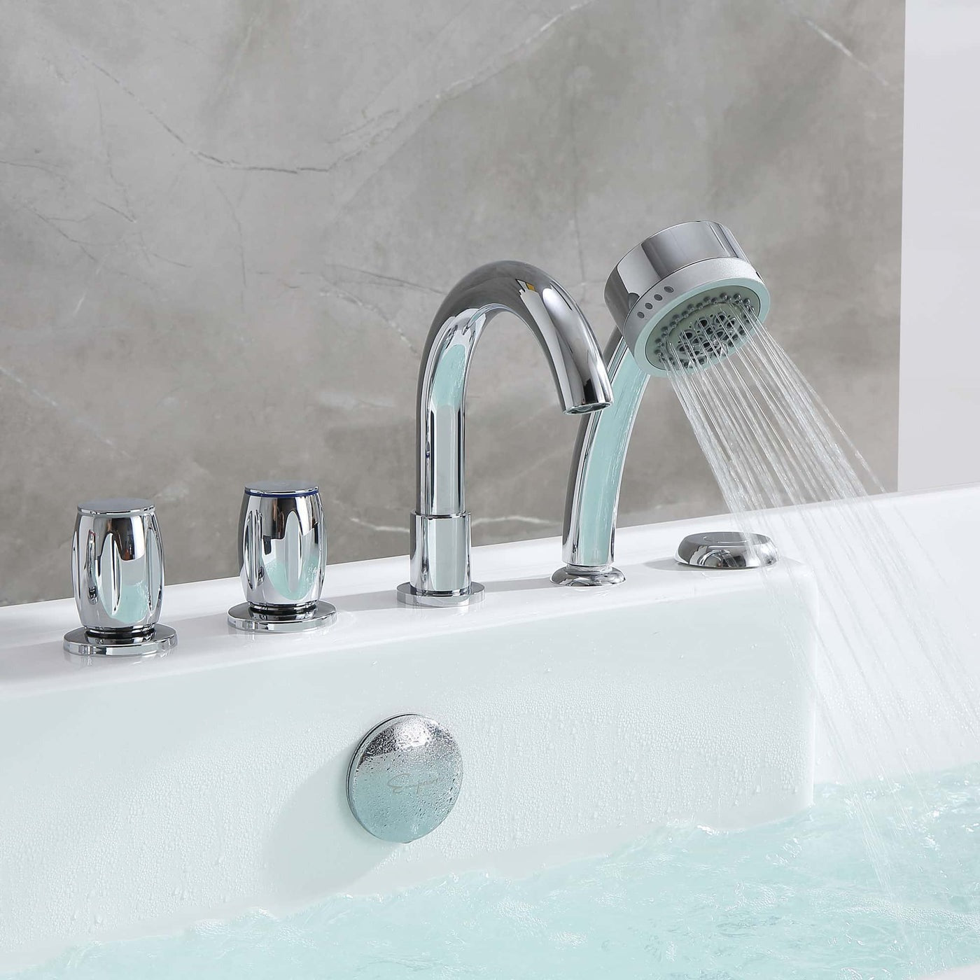 Empava 67" Freestanding Rectangle Whirlpool Bathtub | 8 Jets | EMPV-67AIS16