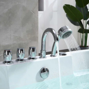 Empava 67AIS17 - 67" Oval Shaped Whirlpool Bathtub with Center Drain