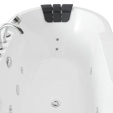 Empava 67AIS17 - 67" Oval Shaped Whirlpool Bathtub with Center Drain