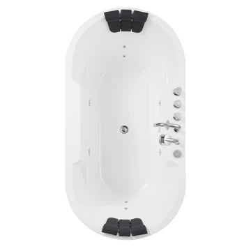 Empava 67AIS17 - 67" Oval Shaped Whirlpool Bathtub with Center Drain