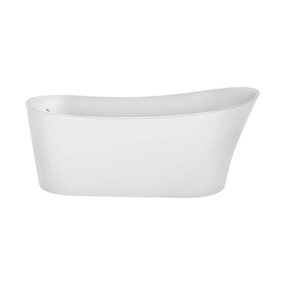 67" Modern Freestanding Slipper Soaking Bathtub | White Acrylic with Left Drain |  EMPV-67FT1528