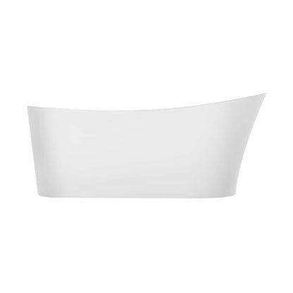 67" Modern Freestanding Slipper Soaking Bathtub | White Acrylic with Left Drain |  EMPV-67FT1528