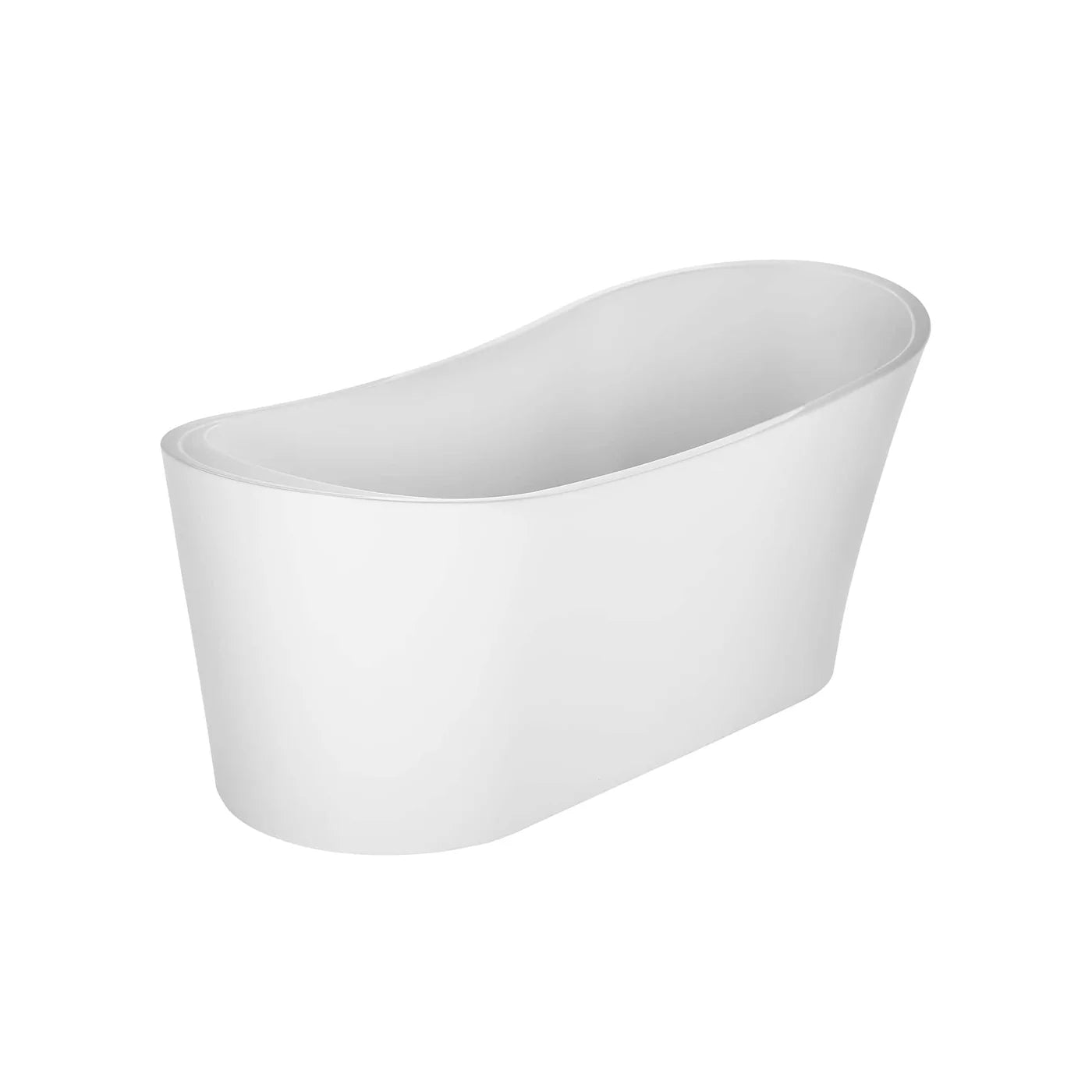 67" Modern Freestanding Slipper Soaking Bathtub | White Acrylic with Left Drain |  EMPV-67FT1528