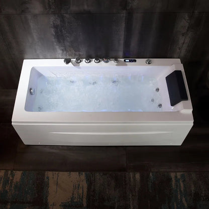 Empava 67" Alcove Whirlpool Tub with Inline Heater | EMPV-67JT351LED