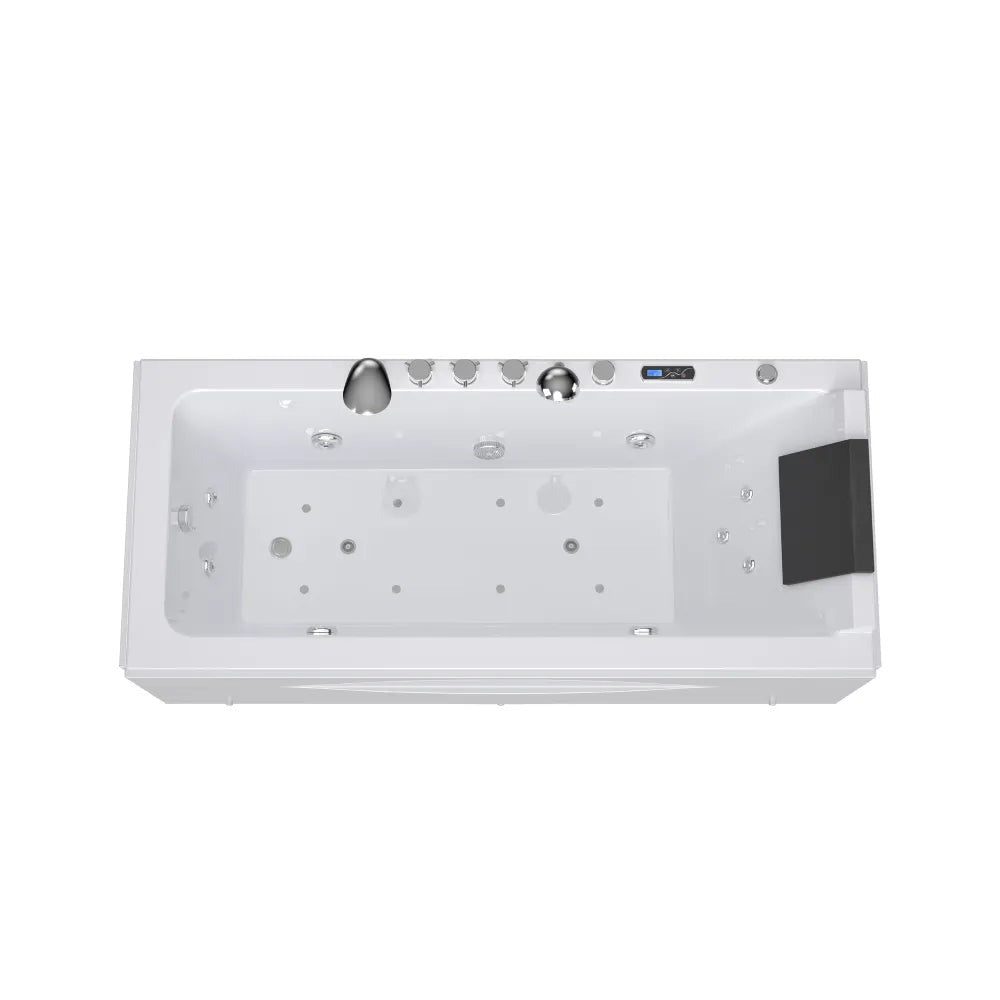 Empava 67" Alcove Whirlpool Tub with Inline Heater | EMPV-67JT351LED