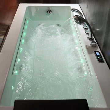 Empava 67" Alcove Whirlpool Tub with Inline Heater | EMPV-67JT351LED