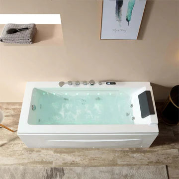 Empava 67JT351LED - 67" Alcove Combination Massage Thermostatic LED Tub with Left Drain