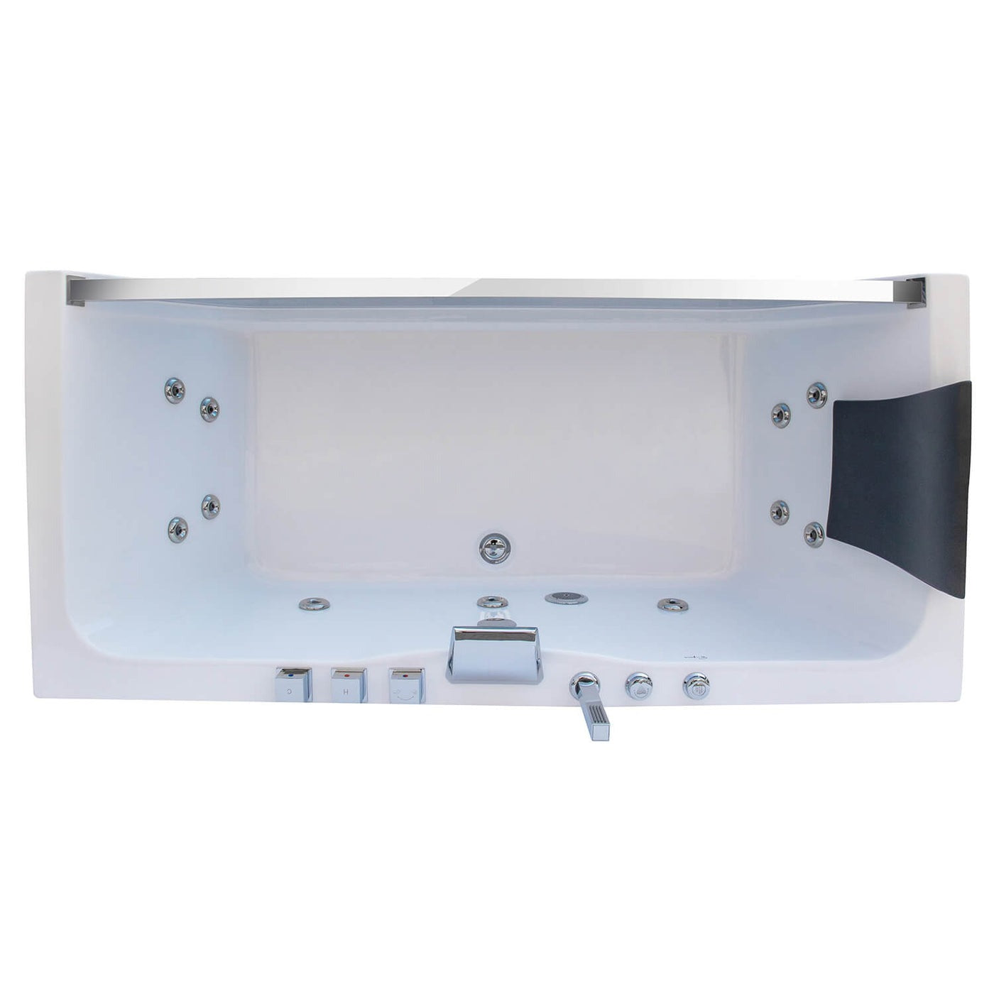 Empava 67" Modern Alcove Whirlpool Bathtub | 11 Jets | EMPV-67JT408LED