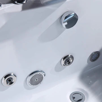 Empava 67JT408LED - 67" Alcove Whirlpool LED Bathtub with Center Drain