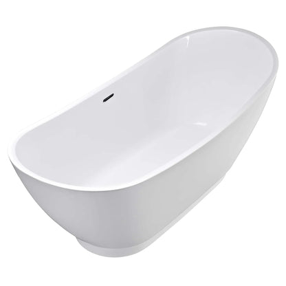 Empava EMPV-69FT1603 | 69" Contemporary Freestanding Soaking Bathtub | White Acrylic with Center Drain