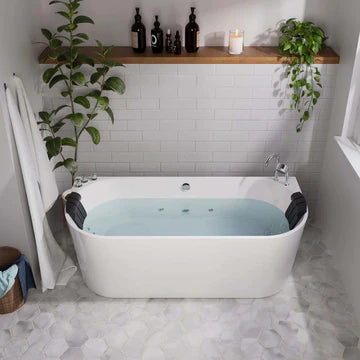 Empava 71" Freestanding Whirlpool Tub | 8-Jet Hydrotherapy | 71AIS08