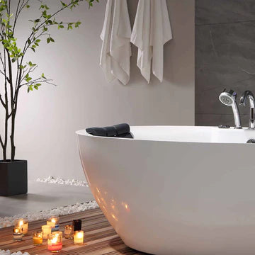 Empava 71AIS14 - 71" Oval Freestanding Big Whirlpool Bathtub with Center Drain
