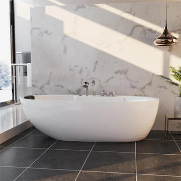 Empava 71AIS14 - 71" Oval Freestanding Big Whirlpool Bathtub with Center Drain