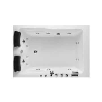 Empava 71JT667B - 71" x 47" Alcove 16 JETS Whirlpool 2-Person Bath Tub with Left Drain