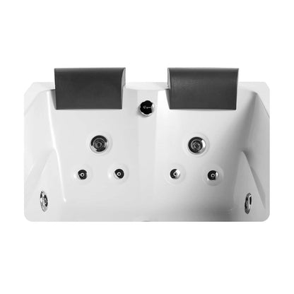 Empava EMPV-71JT667B | 71" x 47" Alcove Whirlpool Tub | 16-Jet Hydro-Massage | 2-Person Left Drain Bathtub