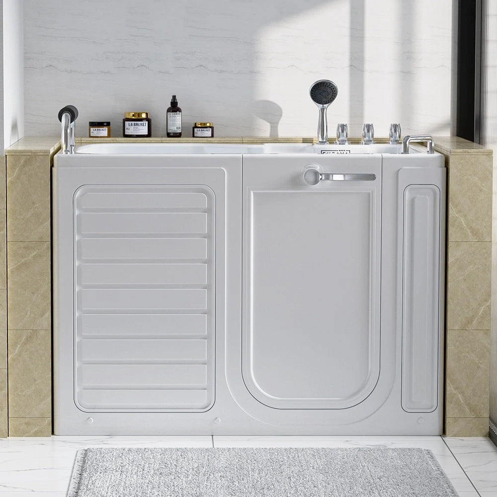 Empava EMPV-54WIT09 54" Walk-In Soaking Tub with Faucet and Safety Handles - For Seniors