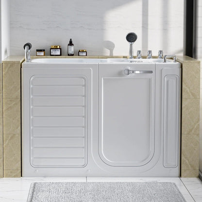 Front view of the Empava EMPV-54WIT Walk-in soaking bathtub. 