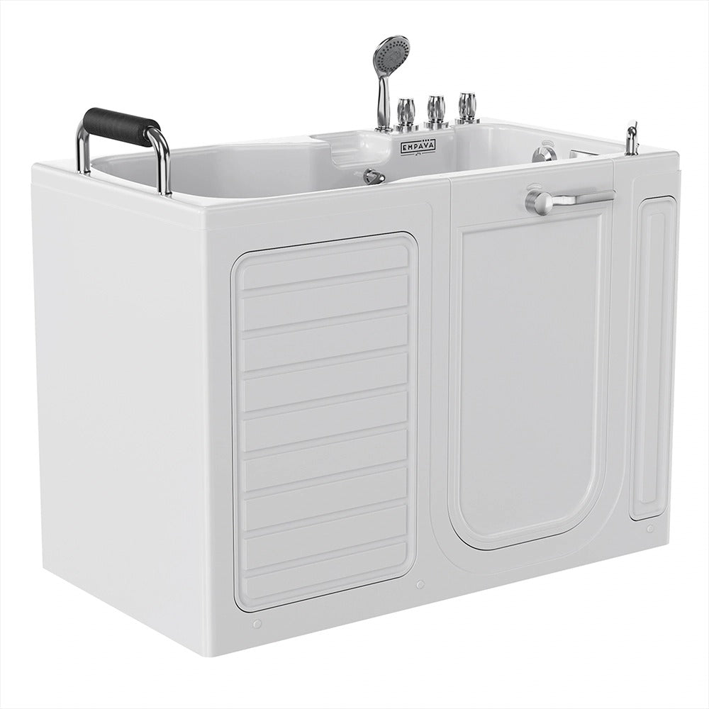 Empava EMPV-54WIT09 54" Walk-In Soaking Tub with Faucet and Safety Handles - For Seniors