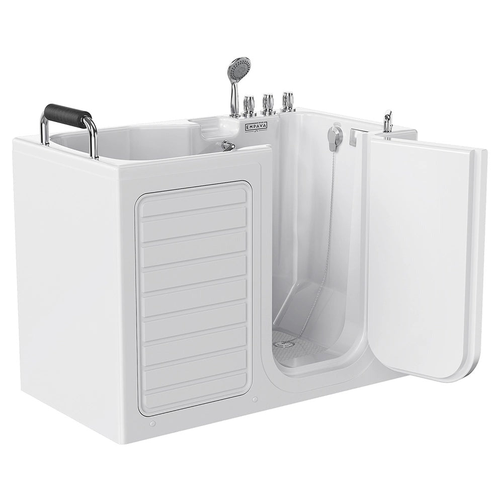 Empava EMPV-54WIT09 54" Walk-In Soaking Tub with Faucet and Safety Handles - For Seniors