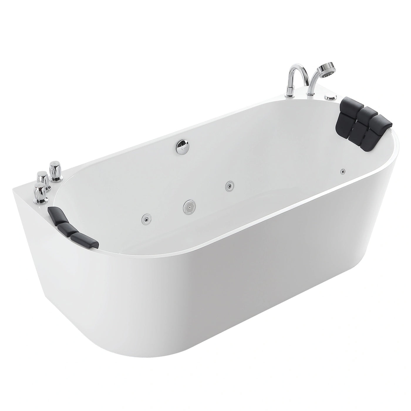 Empava 59" Freestanding Whirlpool Bathtub | 8 Hydro-Massage Jets | EMPV-59AIS06