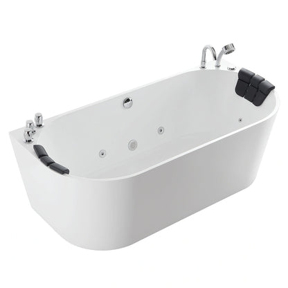 Empava 59" Freestanding Whirlpool Bathtub | 8 Hydro-Massage Jets | EMPV-59AIS06