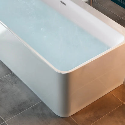 Empava 67" Modern Acrylic Freestanding Soaking Bathtub | Rectangular Design | EMPV-67FT1516