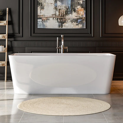Empava 67" Modern Acrylic Freestanding Soaking Bathtub | Rectangular Design | EMPV-67FT1516