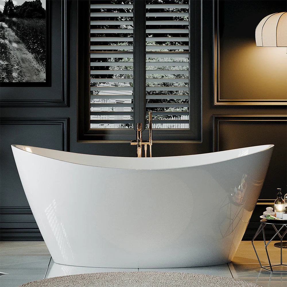 Empava 67" Luxury Freestanding Soaking Bathtub with Center Drain | EMPV-67FT1518