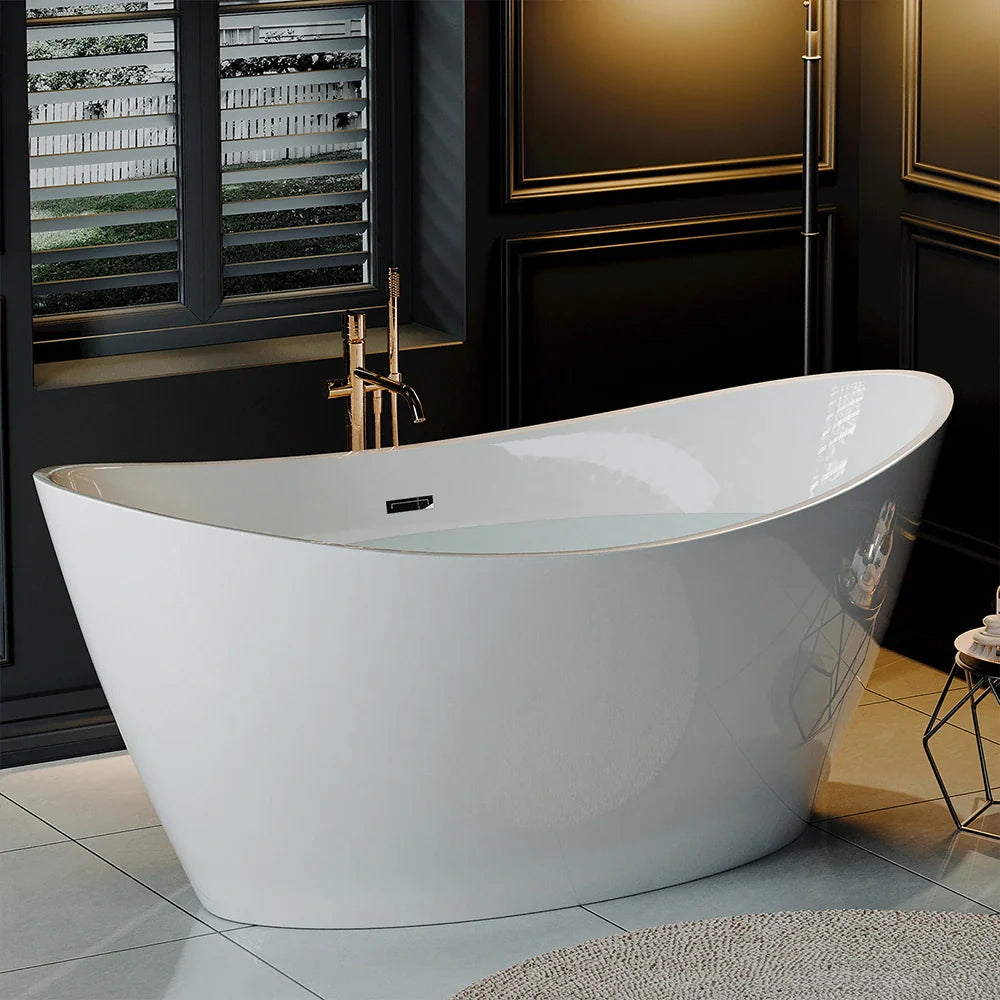 Empava 67" Luxury Freestanding Soaking Bathtub with Center Drain | EMPV-67FT1518