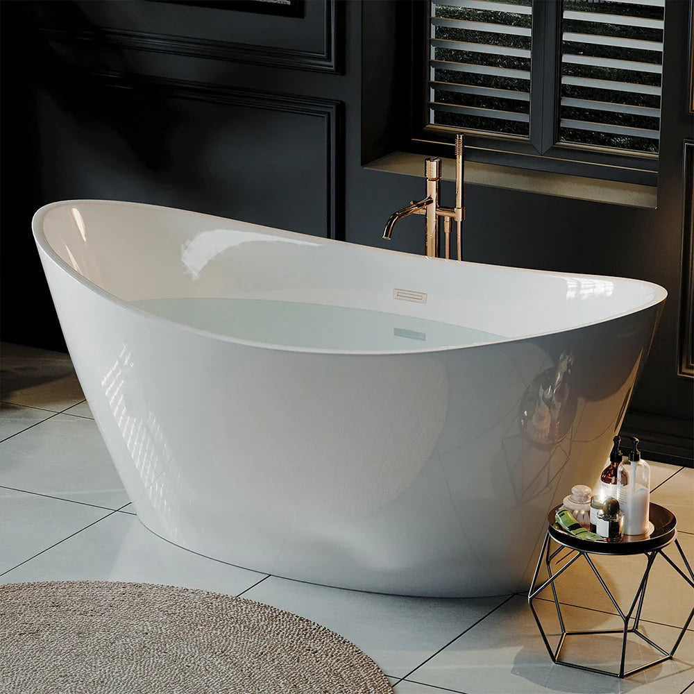 Empava 67" Luxury Freestanding Soaking Bathtub with Center Drain | EMPV-67FT1518