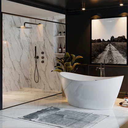 Empava 67" Luxury Freestanding Soaking Bathtub with Center Drain | EMPV-67FT1518