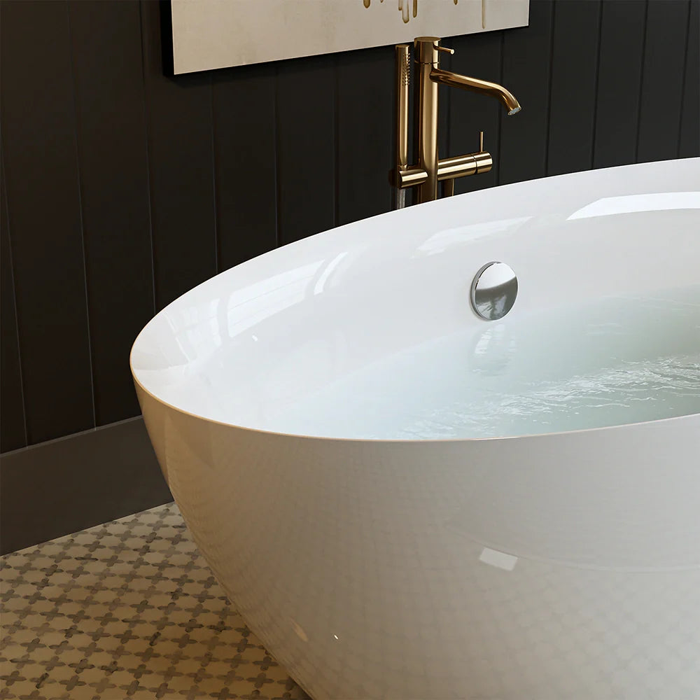 Empava 71" Freestanding Acrylic Deep Soaking Bathtub in White - Extra Large Modern Design