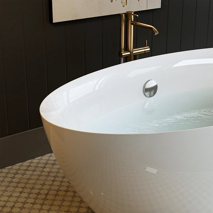 Empava 71" Freestanding Acrylic Deep Soaking Bathtub in White - Extra Large Modern Design